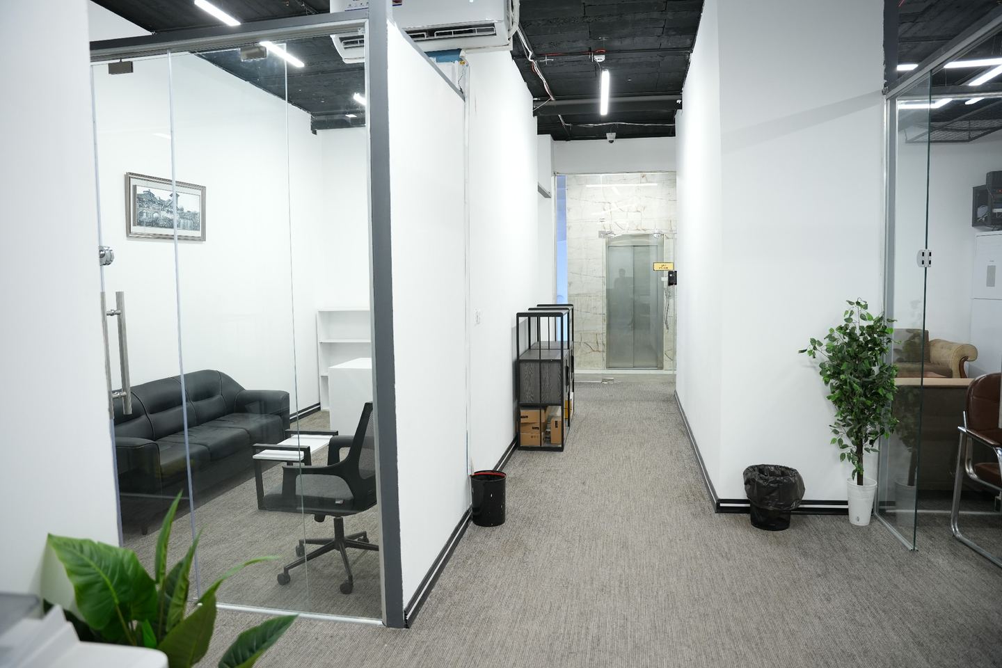 Private office behind glass