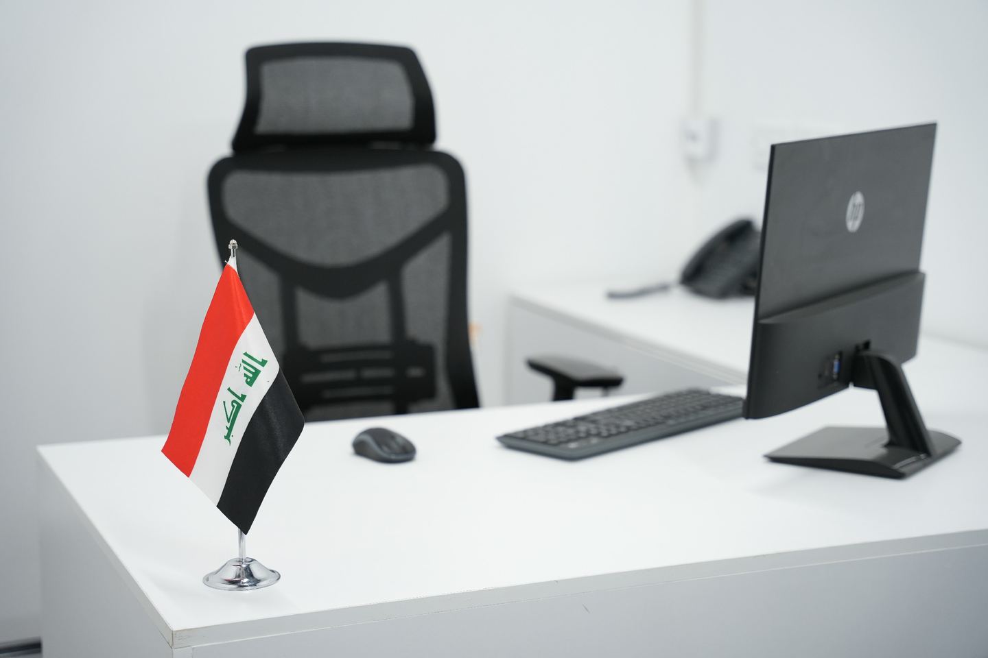 Workstation with monitor and chair